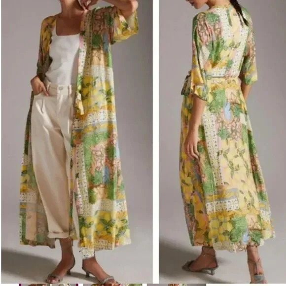 Anthropologie x Aldo Martins Lemon Kimono size All - Picture 1 of 6